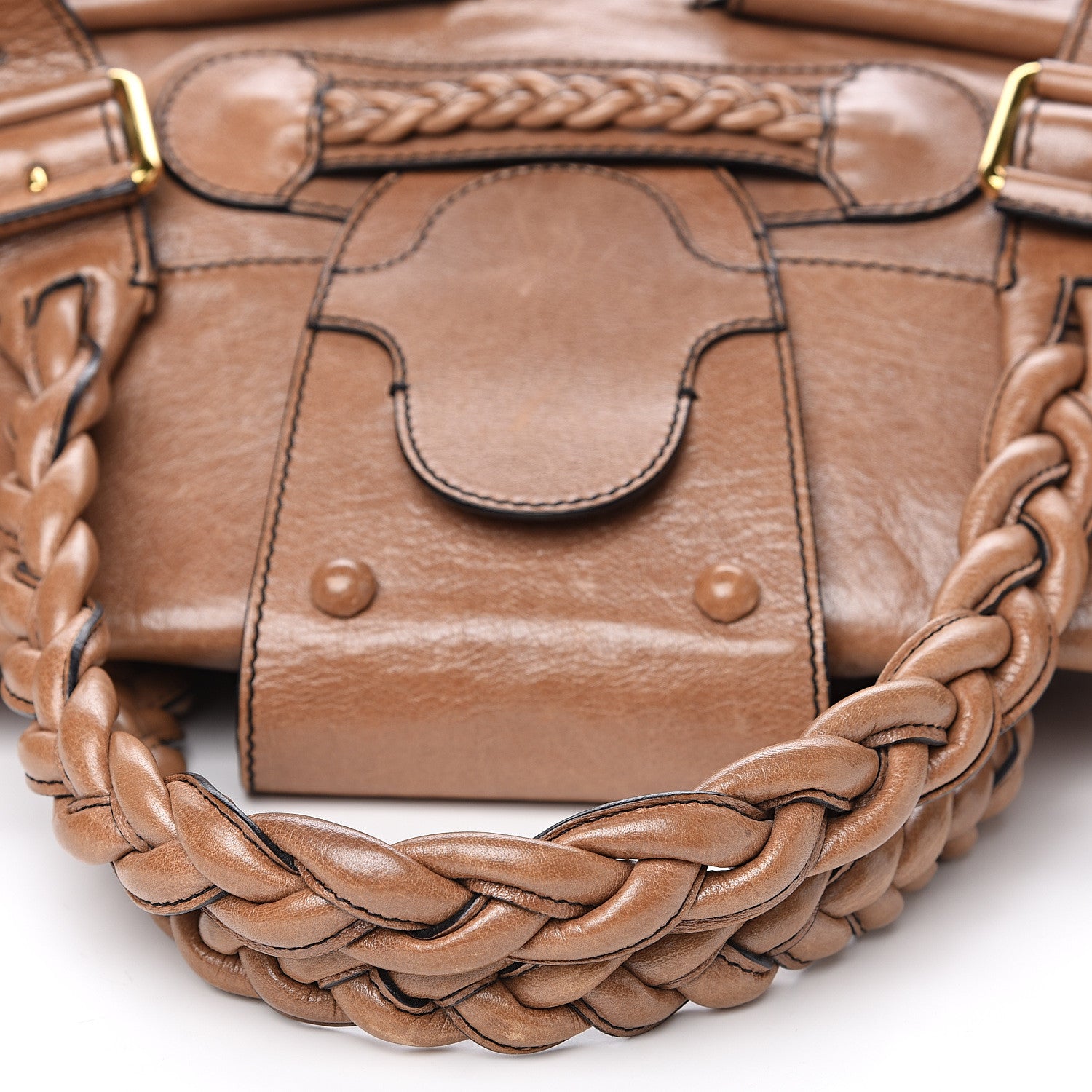 Valentino Garavani Calfskin Large Histoire Brown 9 of 14