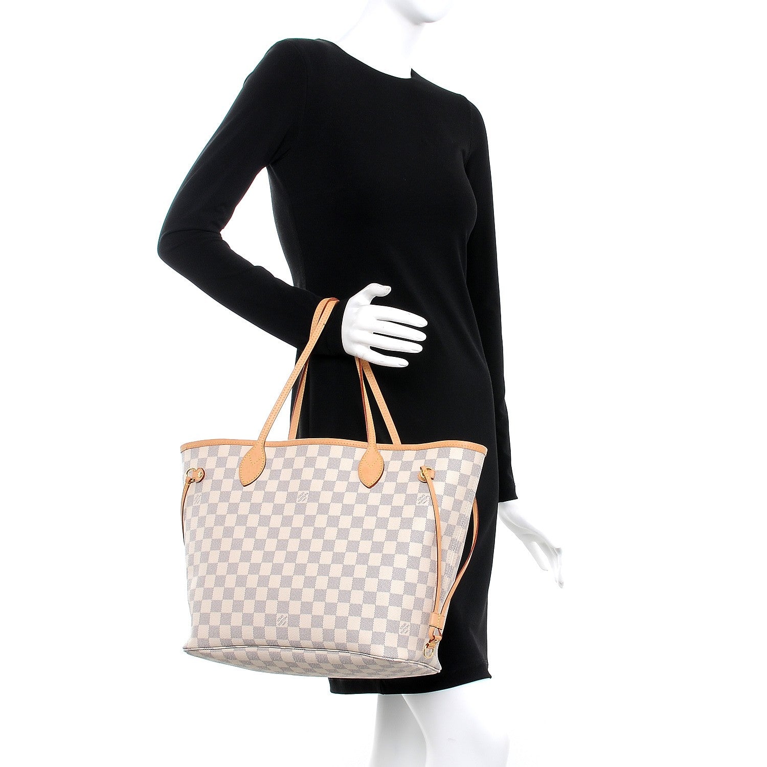 Louis Vuitton Damier Azur Neo Neverfull MM Rose Ballerine 2 of 10