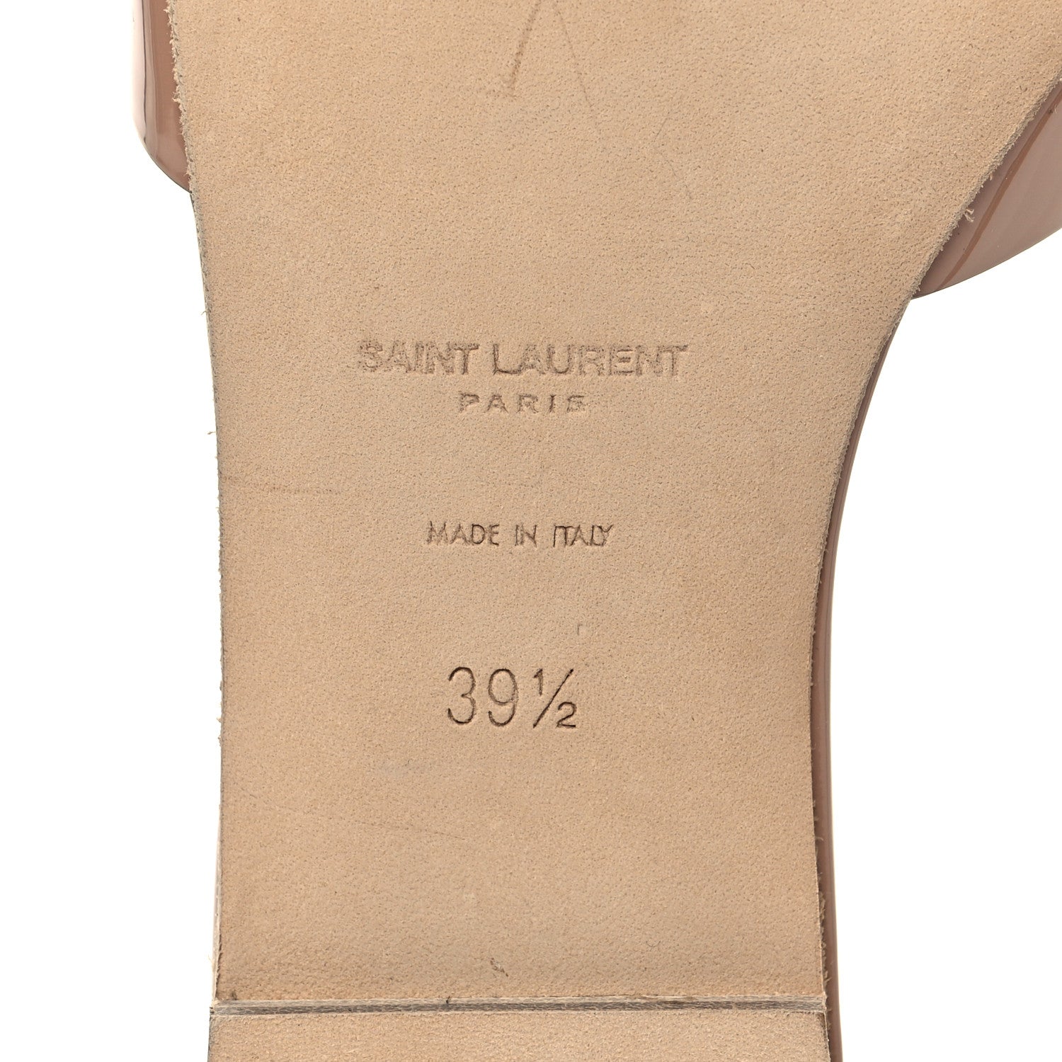 Saint Laurent Patent Calfskin Nu Pied 05 Slide Sandals 39.5 Nude 7 of 9