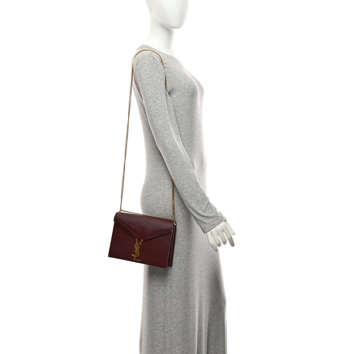 Saint Laurent Grain De Poudre Monogram Cassandra Clasp Bag Rouge Legion 2 of 11