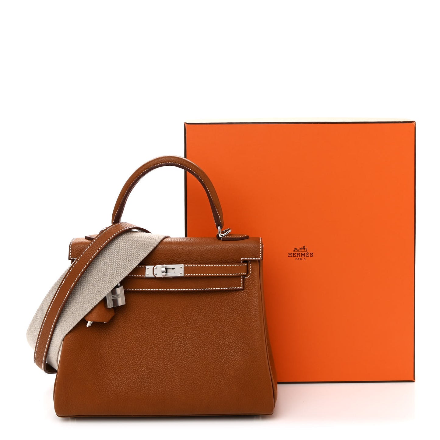 Barenia Faubourg Kelly Retourne 25 Fauve Ficelle