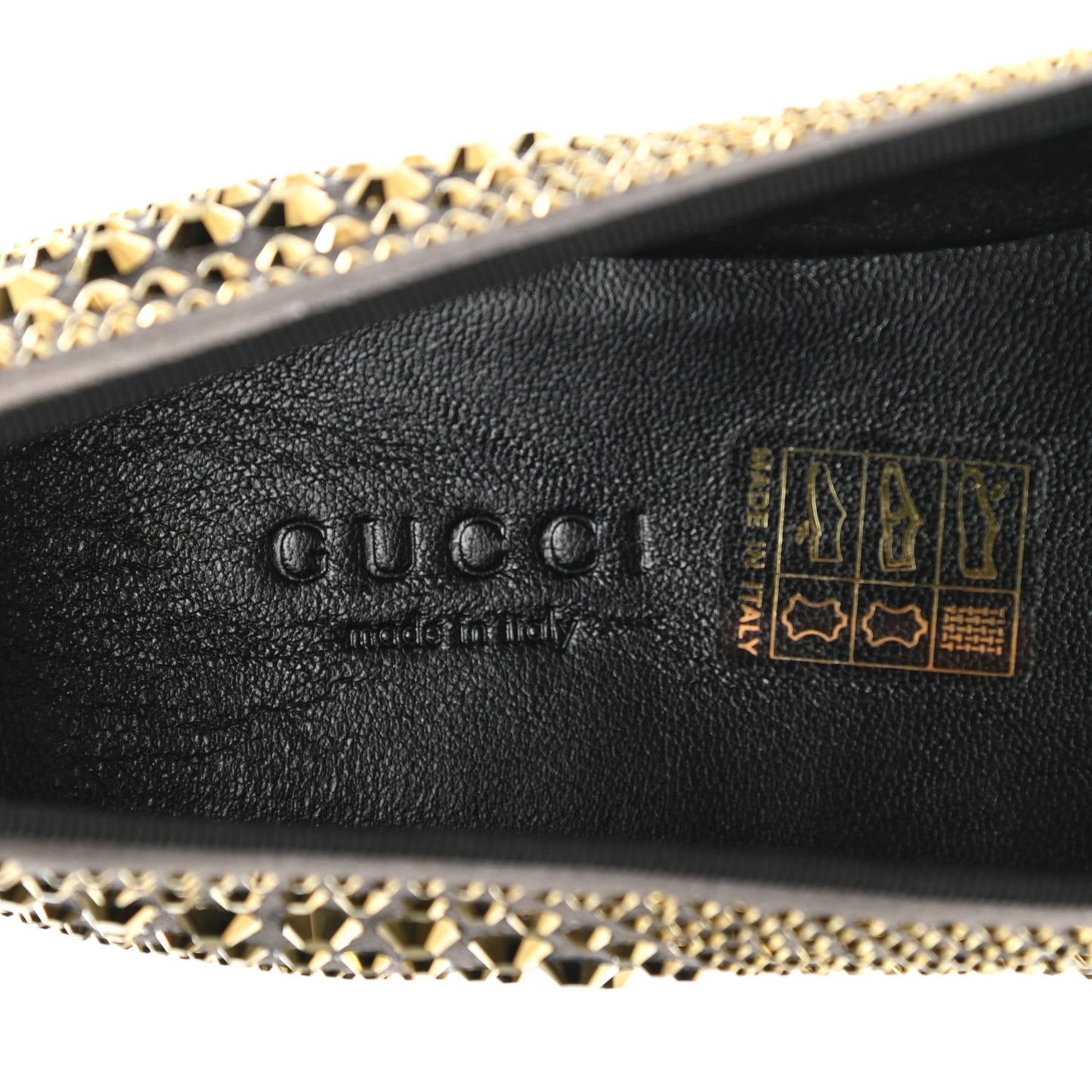 Satin Studded Slip On Loafers 36.5 Silver