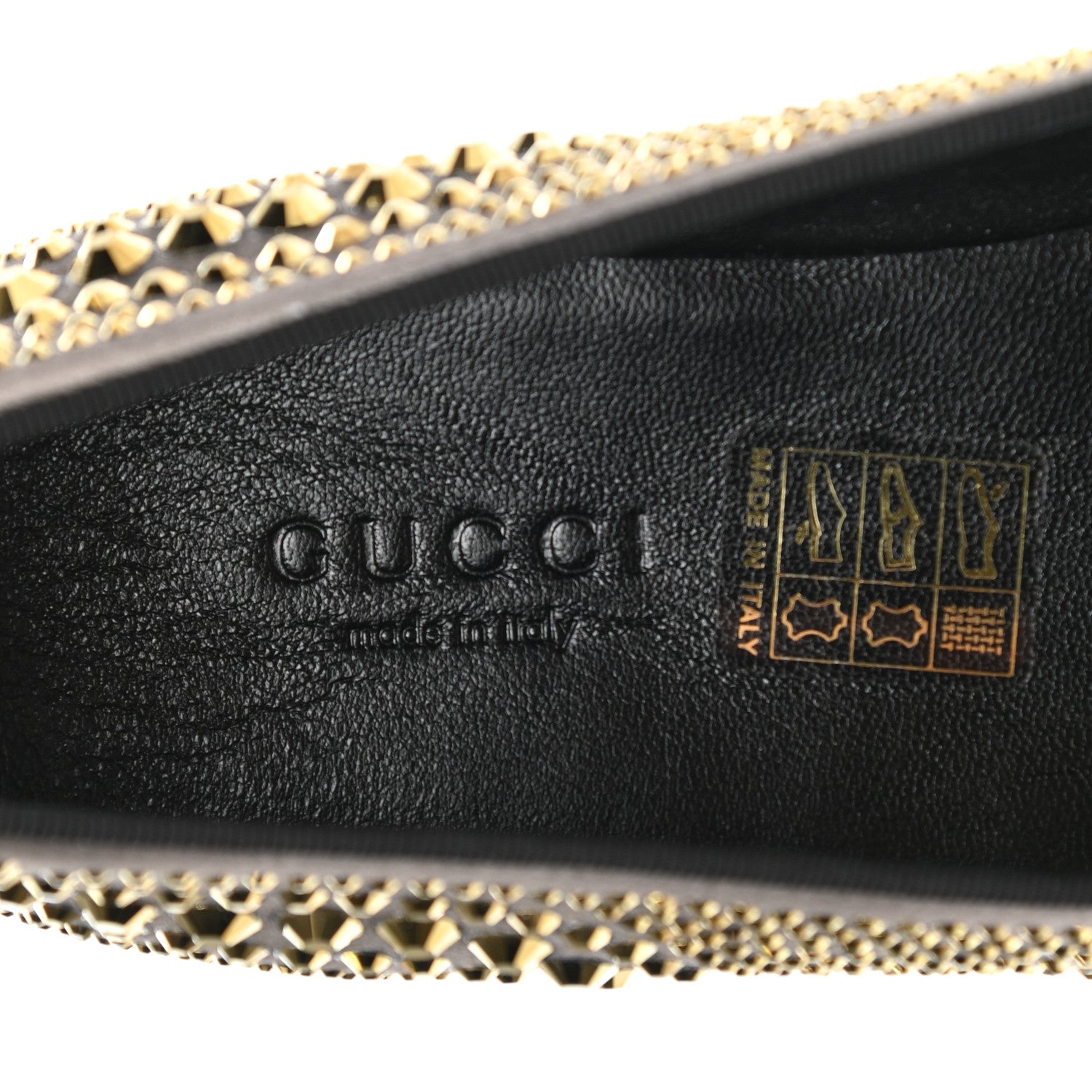 Gucci Satin Studded Slip On Loafers 36.5 Silver 7 of 10