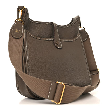 Hermes Taurillon Clemence EVELYNE III PM Etoupe 3 of 11