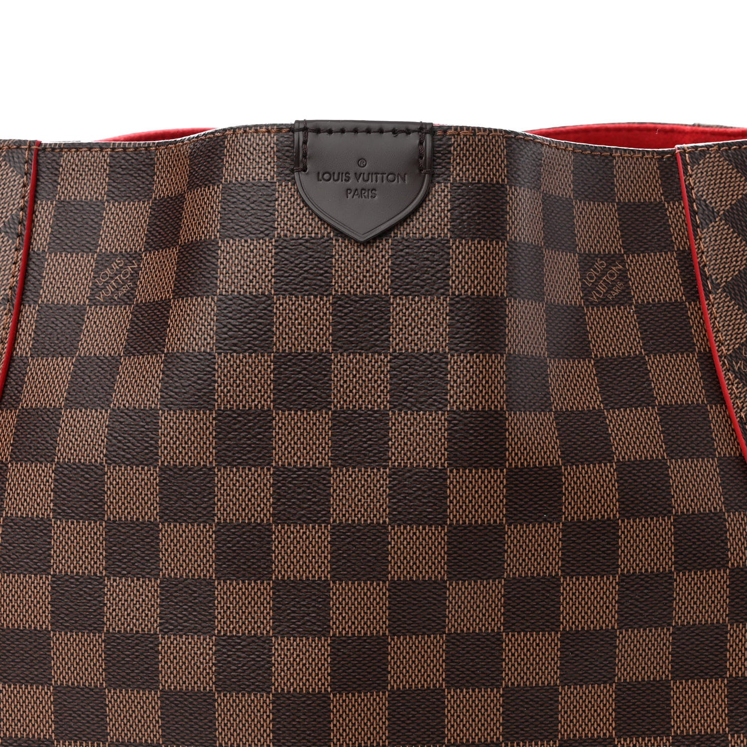 Louis Vuitton Damier Ebene Caissa Hobo Cherry 7 of 9