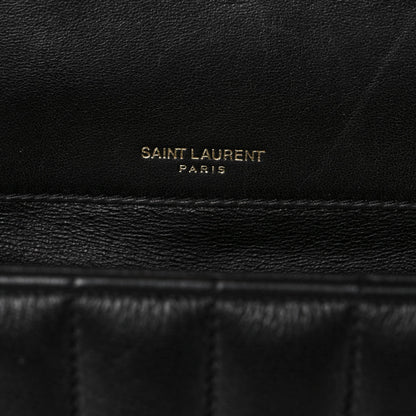Saint Laurent Lambskin Matelasse Monogram Large Vicky Chain Bag Black 6 of 14