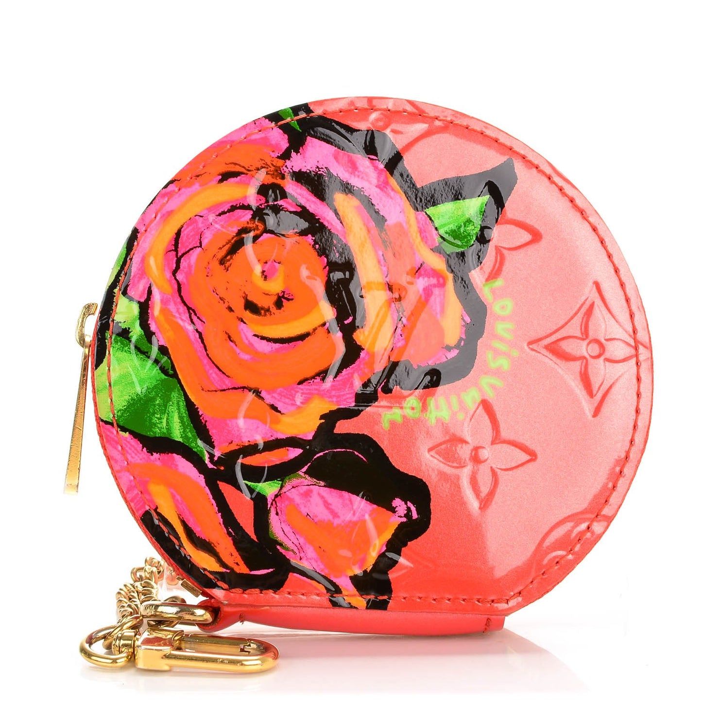Vernis Roses Chapeau Coin Purse Orange Sunset