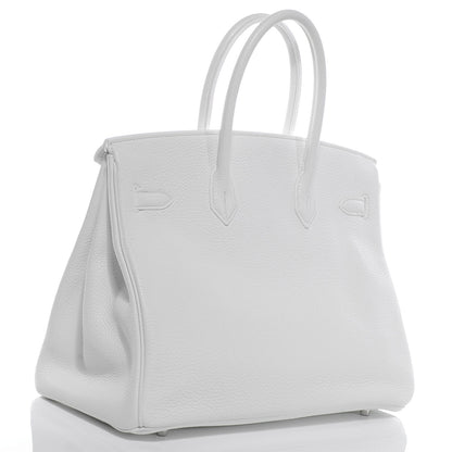 Hermes Taurillon Clemence Lizard Club Birkin 35 Blanc Gris Perle Sanguine 3 of 13