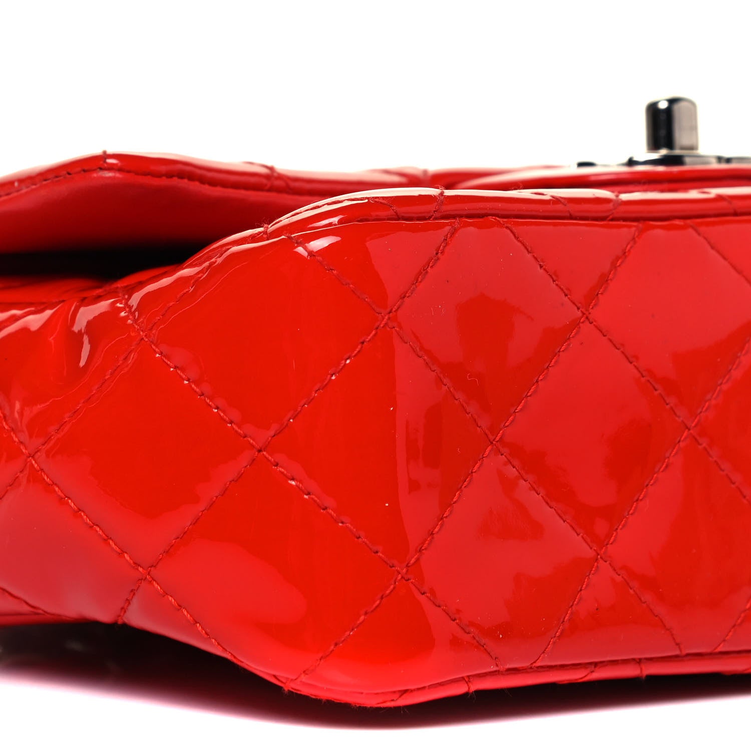 Chanel Patent Calfskin Quilted Mini Rectangular Flap Red 8 of 9