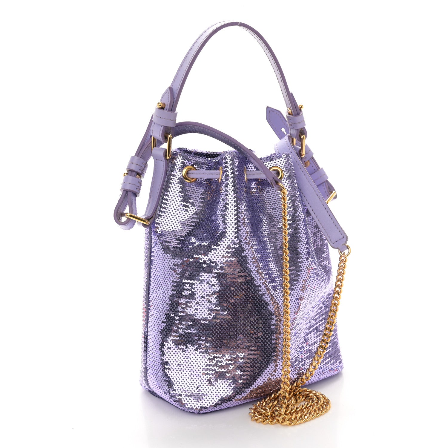Tom Ford Sequin Small Disco Chain Bucket Bag Light Purple 3 of 9