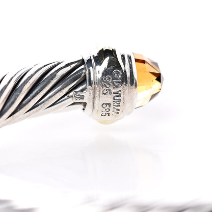 David Yurman Sterling Silver 14K Yellow Gold Citrine 7mm Cable Classics Bracelet 4 of 5