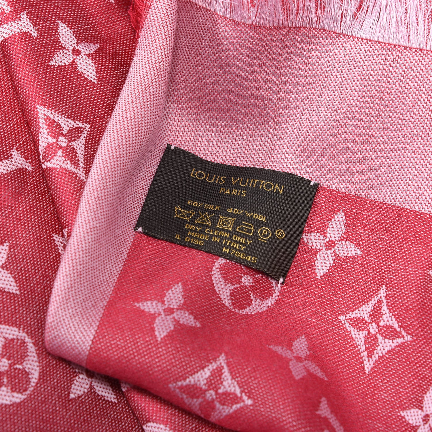 Louis Vuitton Silk Wool Monogram Denim Shawl Pivoine 4 of 4