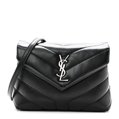 Saint Laurent Calfskin Y Quilted Monogram Toy Loulou Crossbody Bag Black 1 of 10