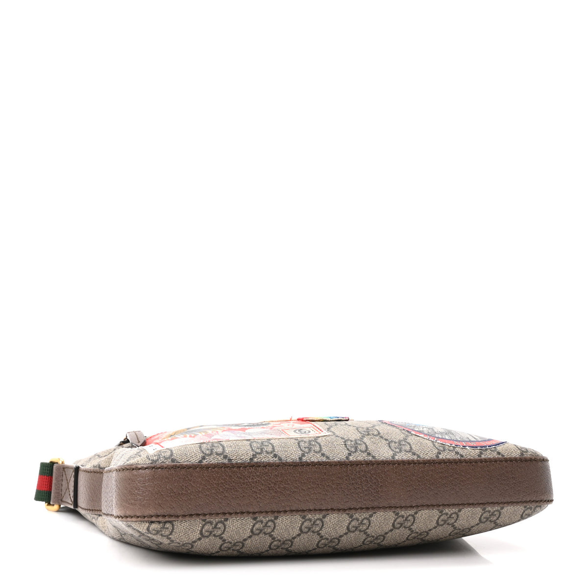 Soft GG Supreme Monogram Courrier Web Medium Flat Messenger Bag Beige New Acero Multicolor