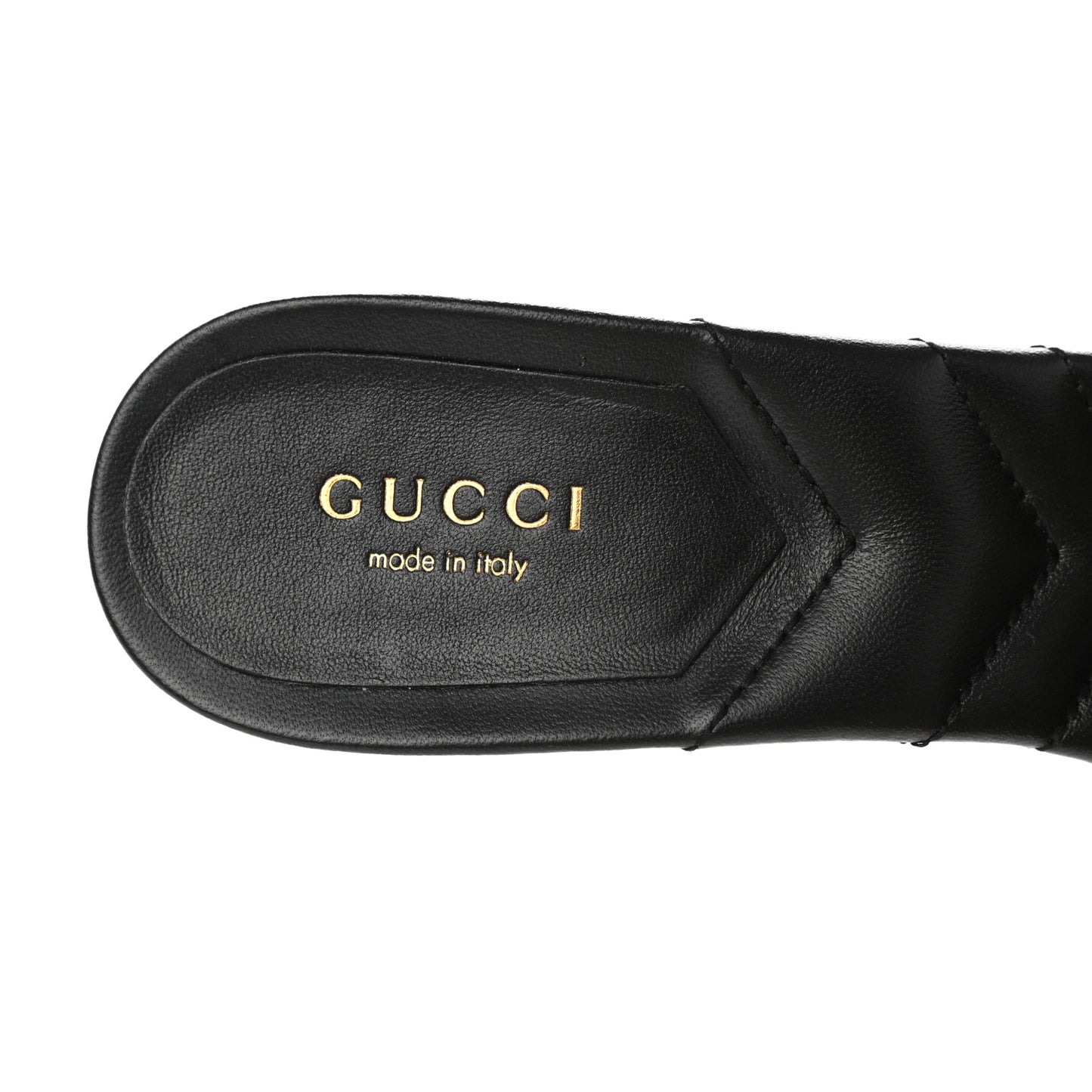 Nappa Matelasse GG Marmont 75mm Slide Sandals 37.5 Black