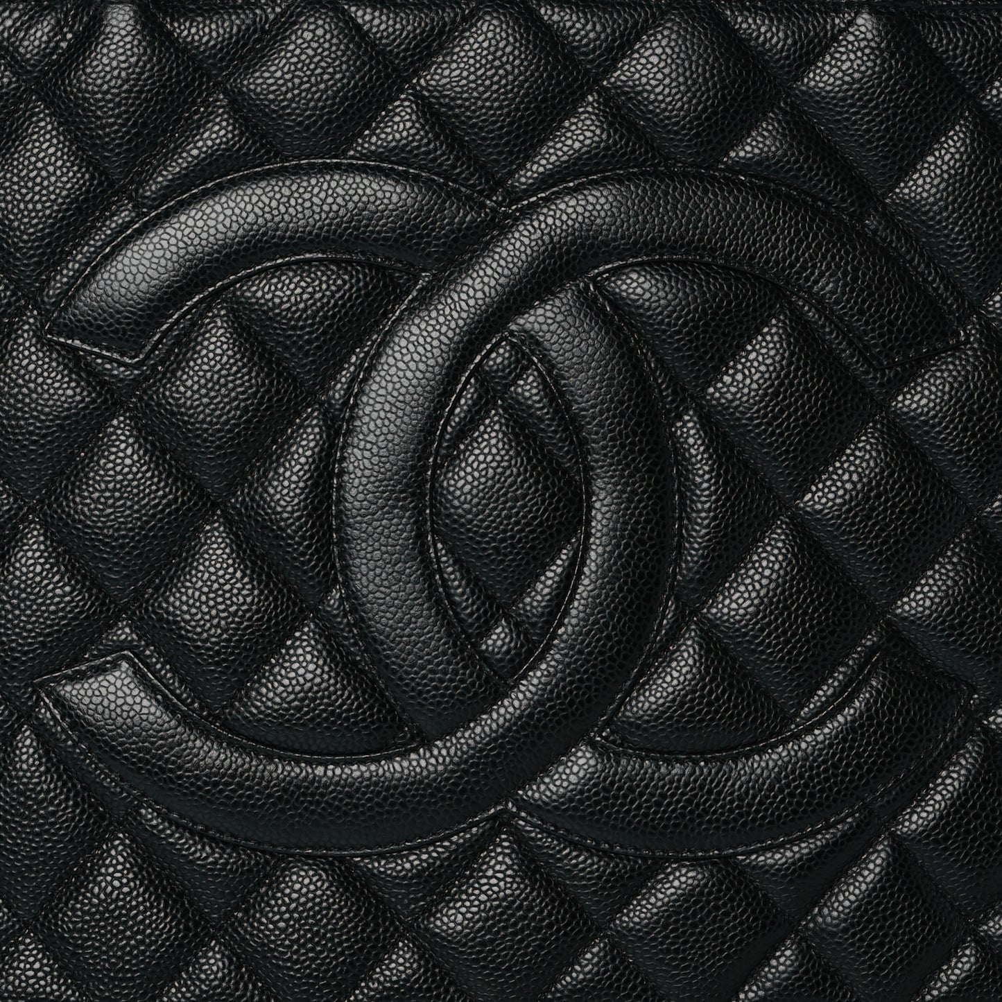 Caviar Quilted Medallion Tote Black