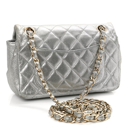 Chanel Iridescent Calfskin Quilted Mini Rectangular Flap Silver 3 of 11