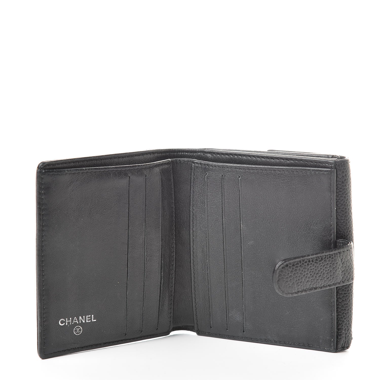 Chanel Caviar Timeless CC Compact French Wallet Black 6 of 14