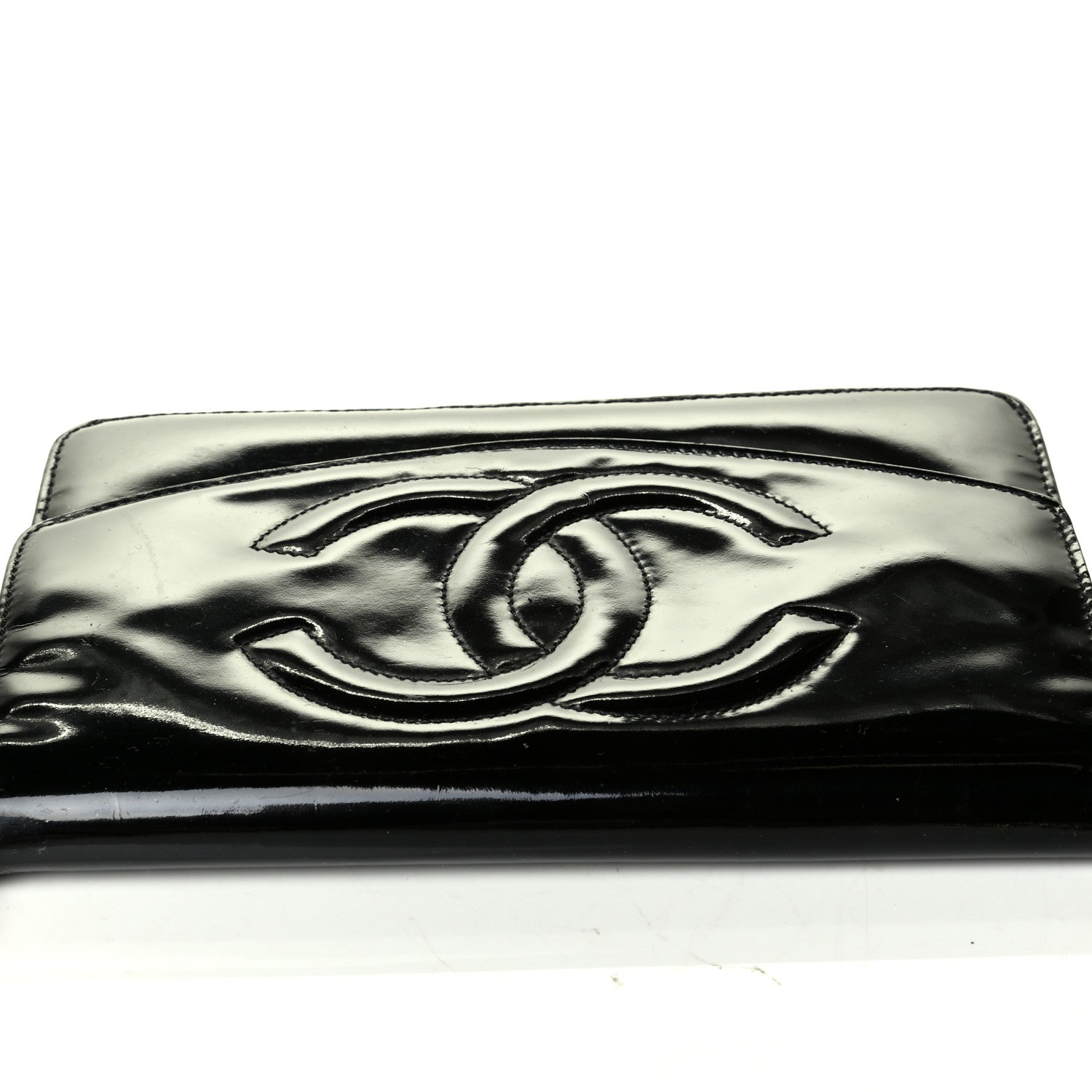 Chanel Patent Timeless CC Wallet On Chain WOC Black 6 of 7