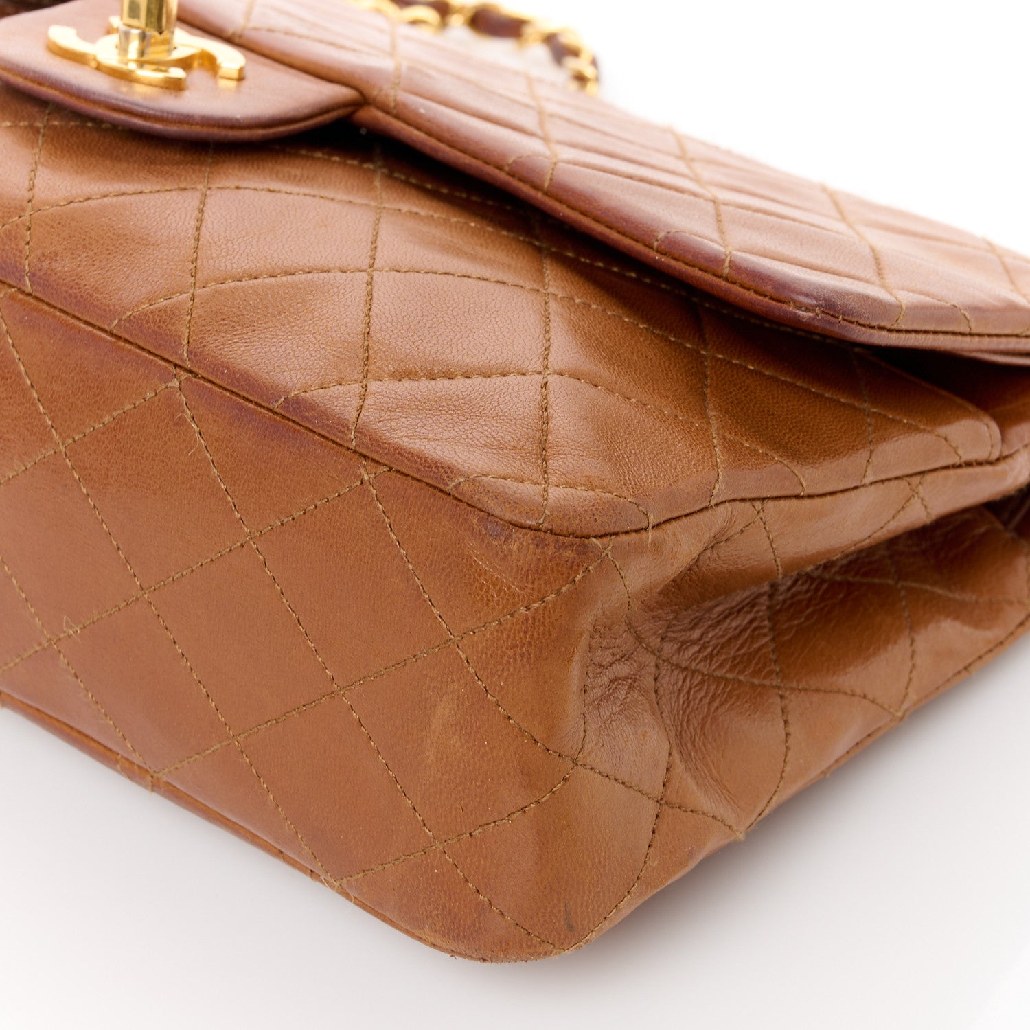 Chanel Lambskin Quilted Medium Double Flap Brown 18 of 20