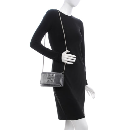 Givenchy Metallic Lambskin Emblem Chain Wallet Silver 2 of 8