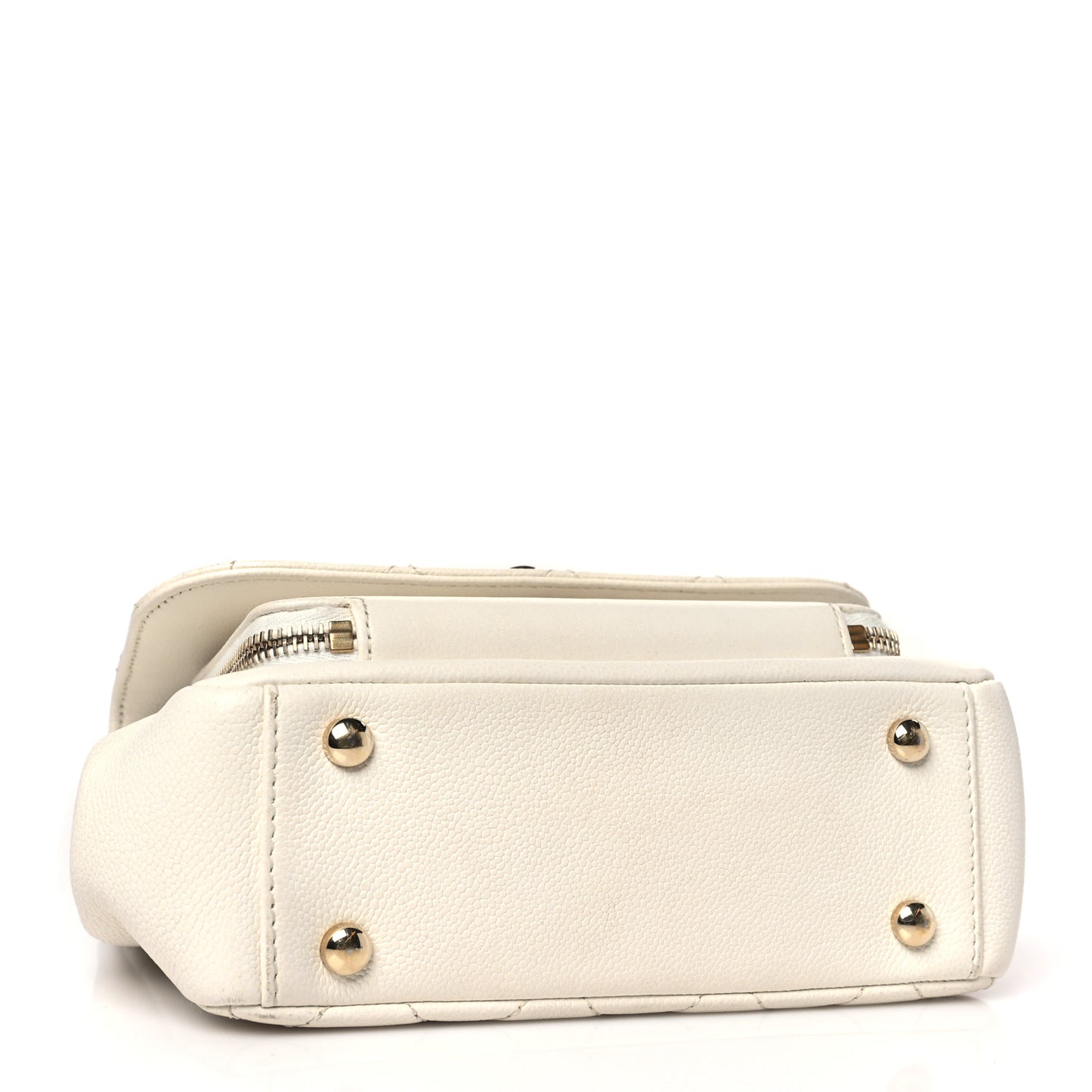 Caviar Quilted Small Business Affinity Flap White