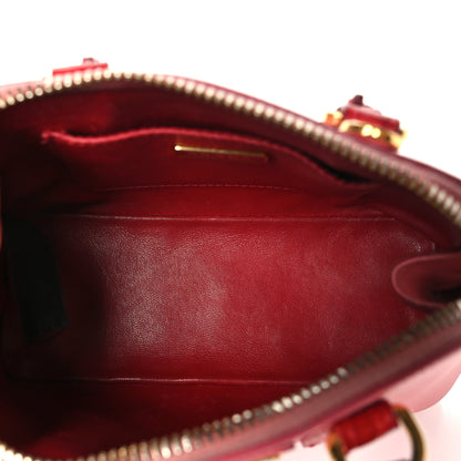 Prada Saffiano Lux Crocodile Mini Promenade Tote Fuoco Begonia 5 of 12