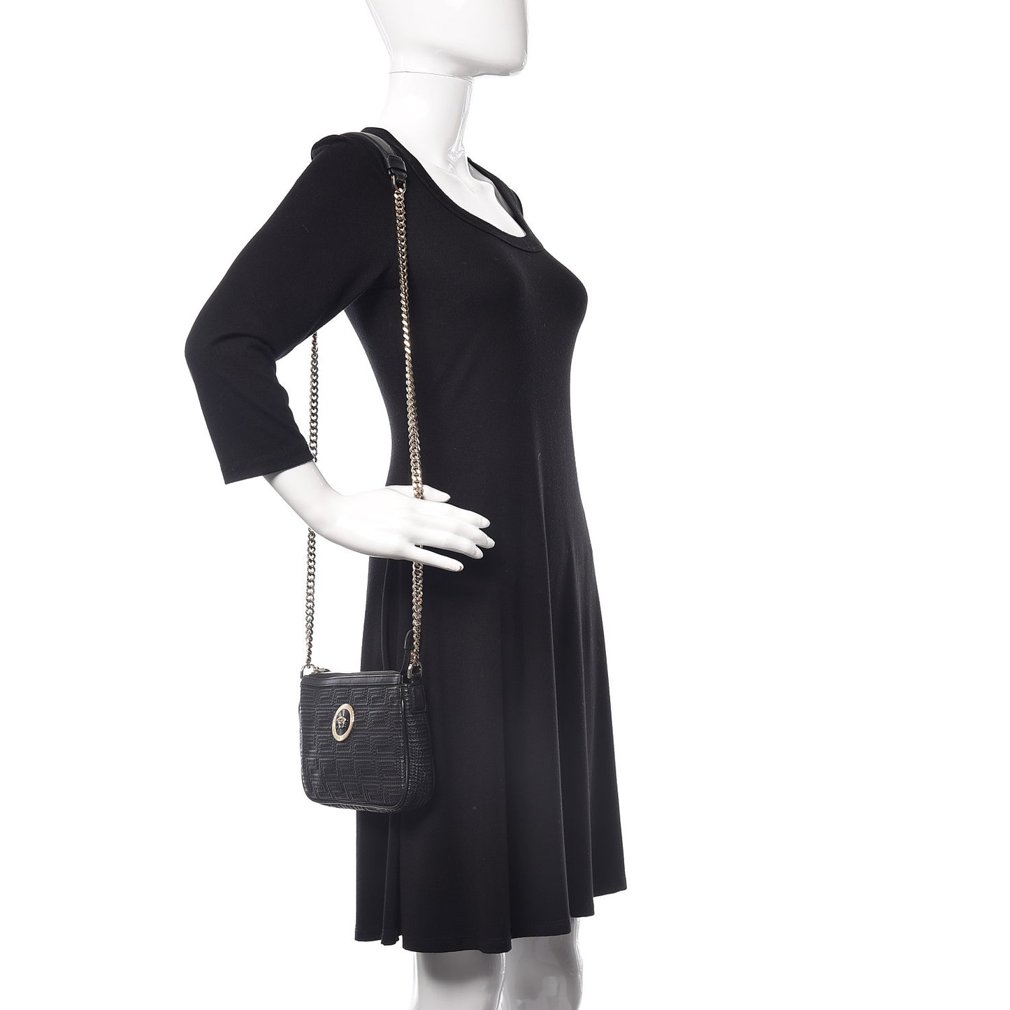 Nappa Quilted Palazzo Chain Crossbody Bag Black