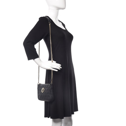 Versace Nappa Quilted Palazzo Chain Crossbody Bag Black 2 of 9