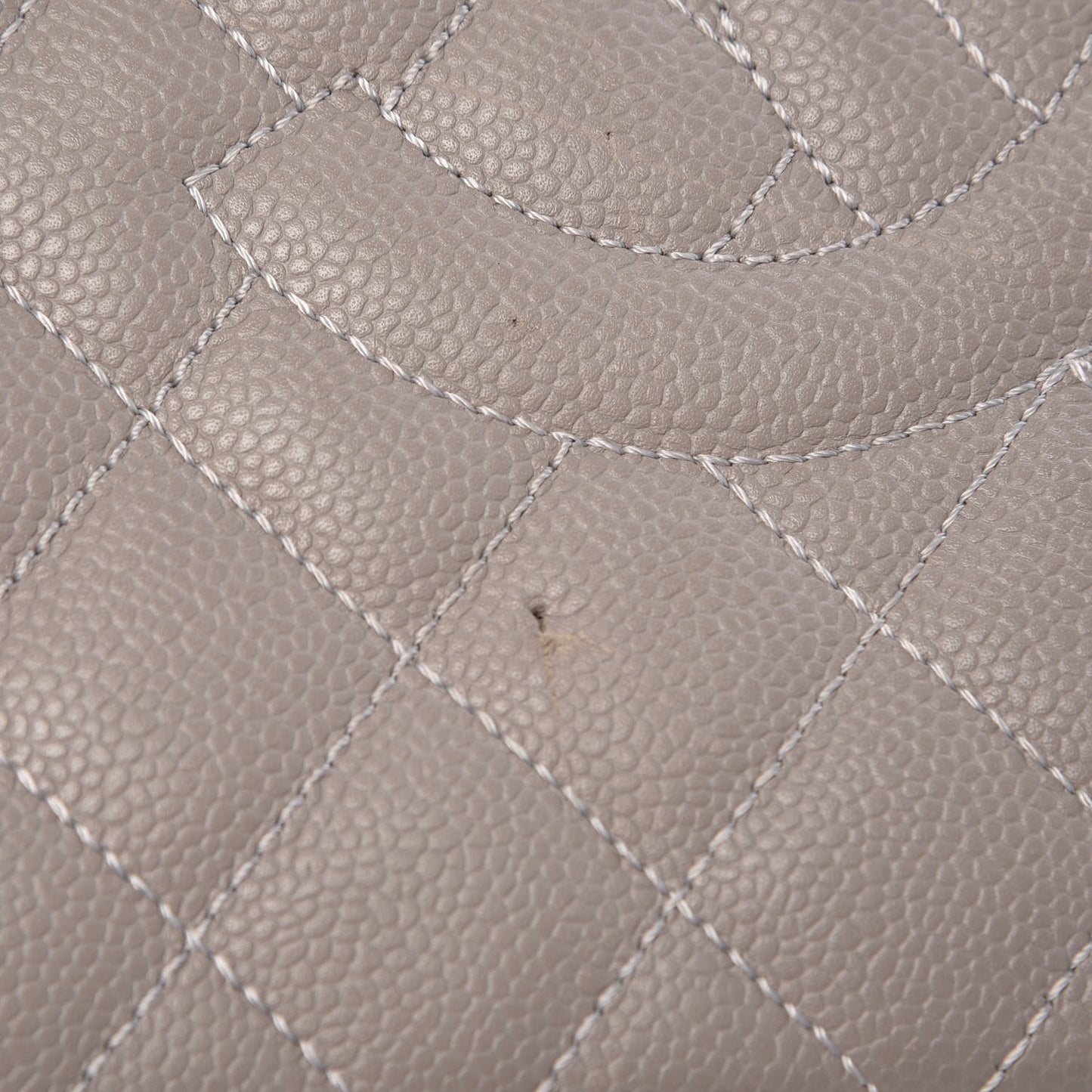 Caviar Quilted Grand Shopping Tote GST Light Grey