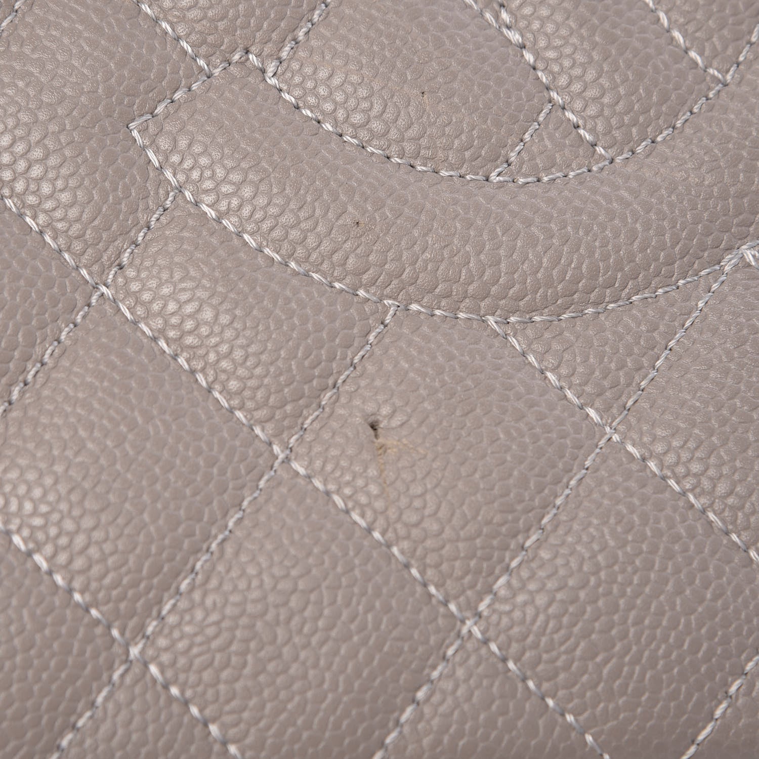 Chanel Caviar Quilted Grand Shopping Tote GST Light Grey 8 of 13