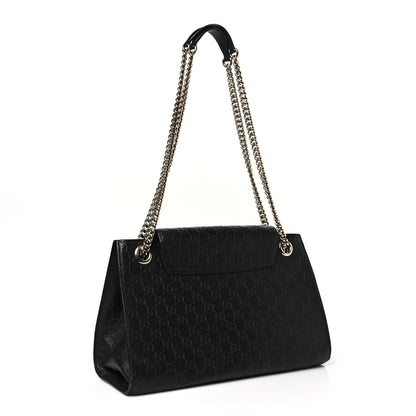 Gucci Guccissima Large Emily Chain Shoulder Bag Black 3 of 9