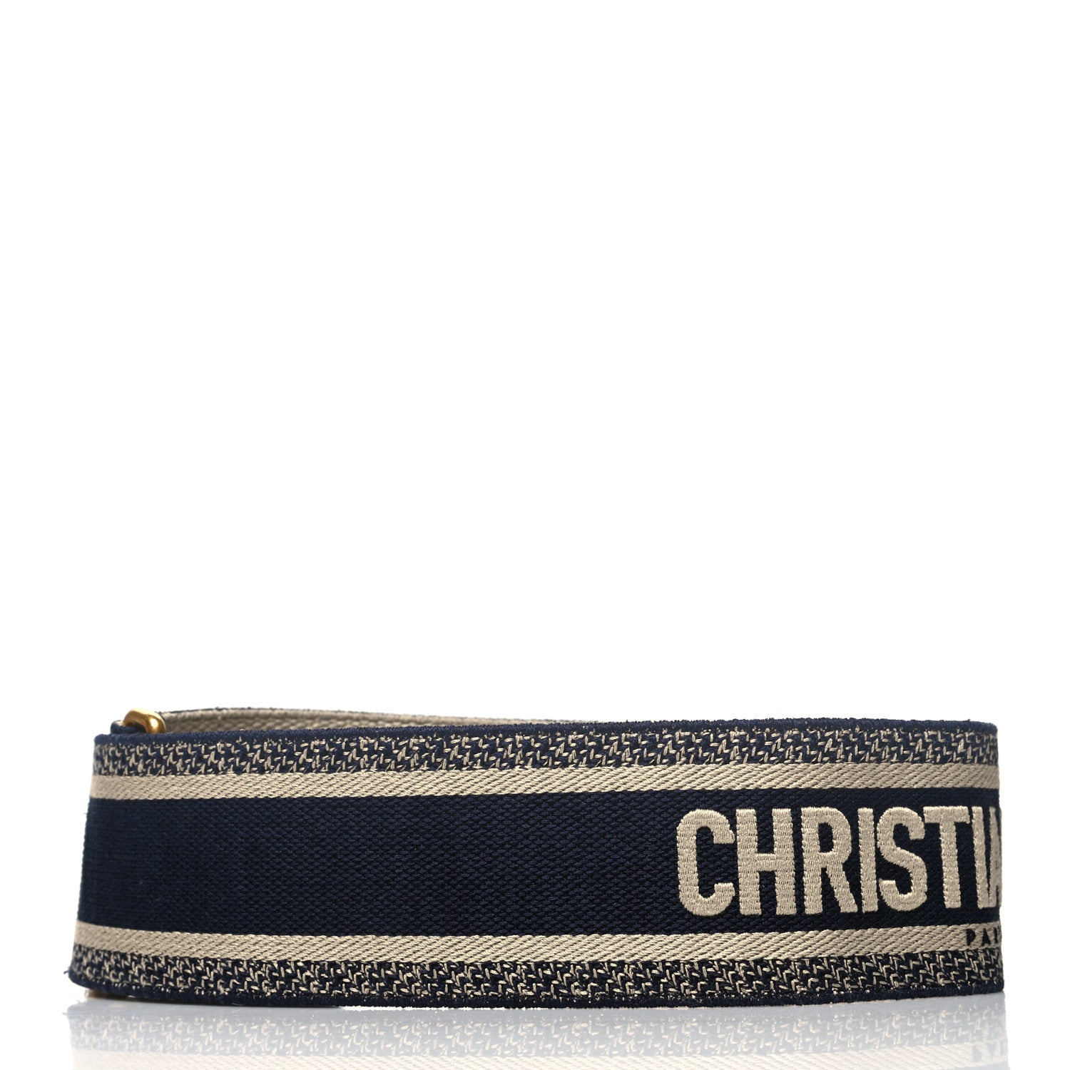 Christian Dior Canvas Embroidered Shoulder Strap Blue 2 of 5
