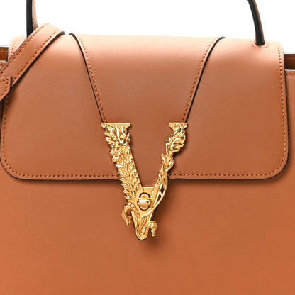 Versace Vitello Barocco Virtus V Medium Top Handle Shoulder Bag Oud 7 of 9