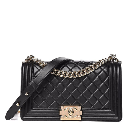 Chanel Lambskin Quilted Medium Boy Flap Black 1 of 16