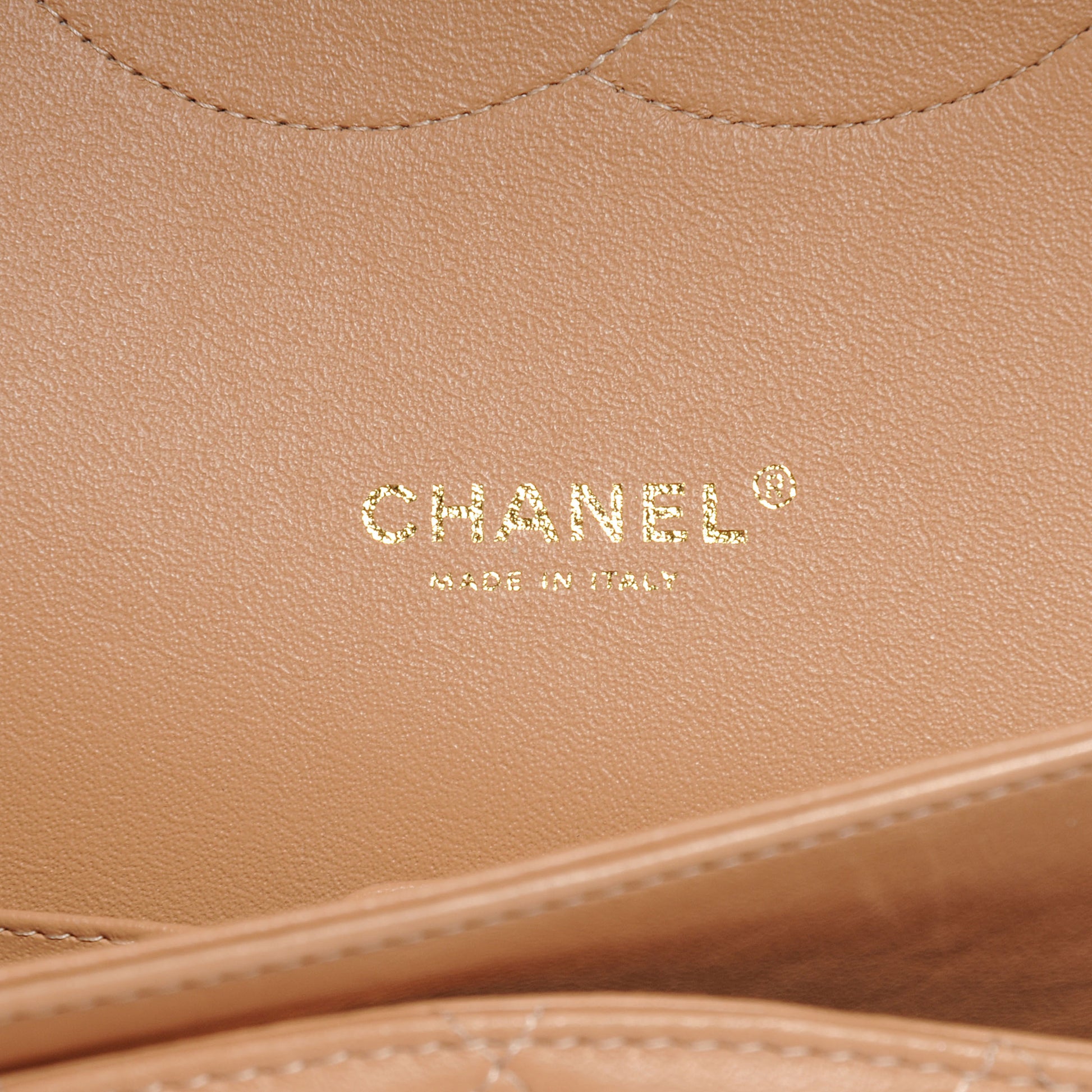 Chanel Lambskin Quilted Maxi Double Flap Beige 7 of 8