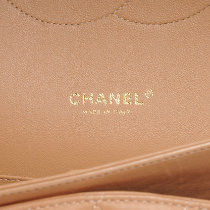 Chanel Lambskin Quilted Maxi Double Flap Beige 7 of 8