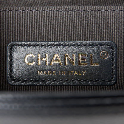 Chanel Caviar Chevron Quilted Small Boy Flap Dark Grey 6 of 10