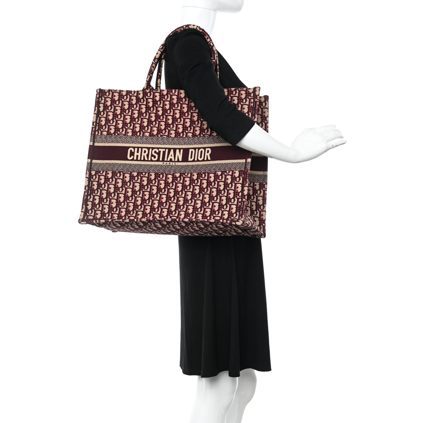 Oblique Large Book Tote Burgundy Multicolor