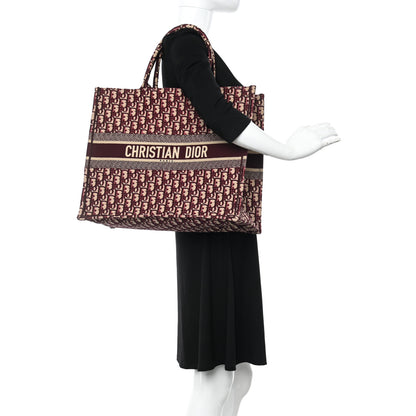 Christian Dior Oblique Large Book Tote Burgundy Multicolor 2 of 15