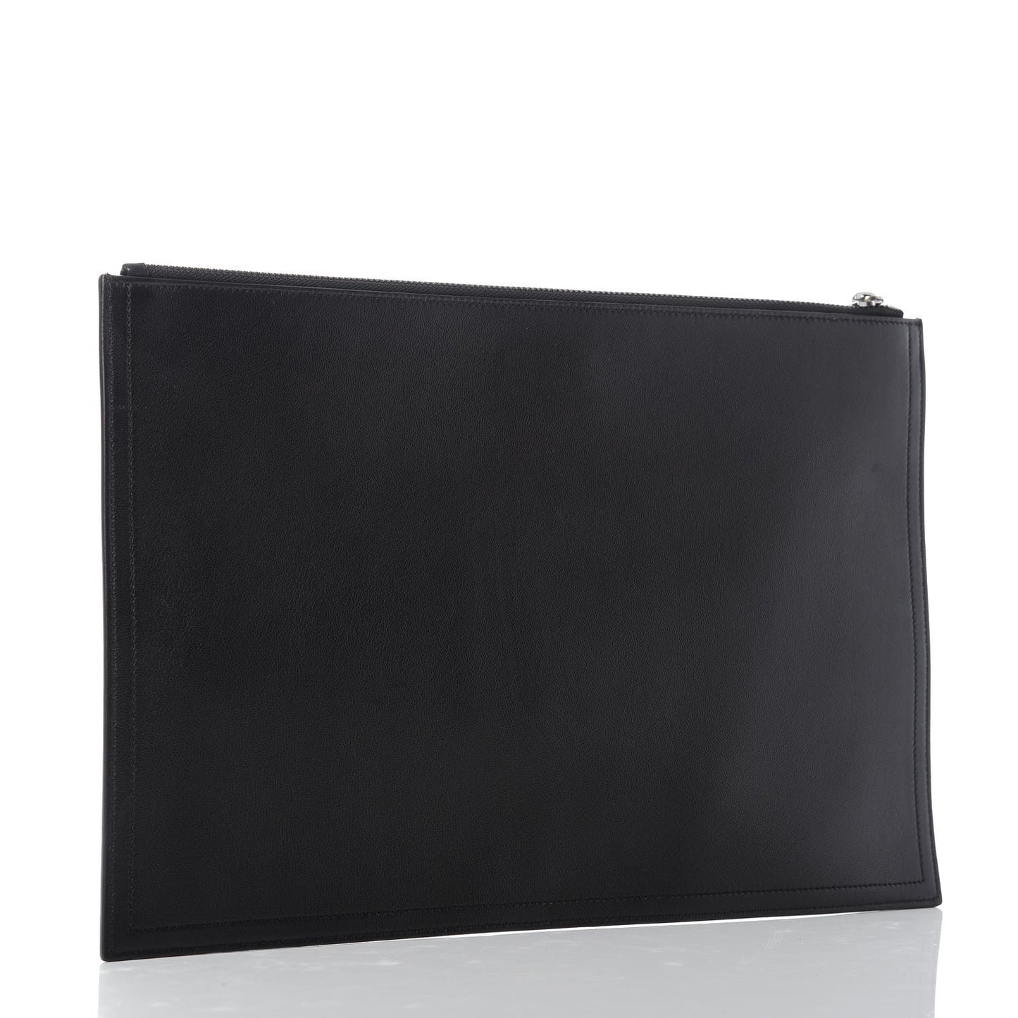 Lambskin Large Emblem Pouch Black