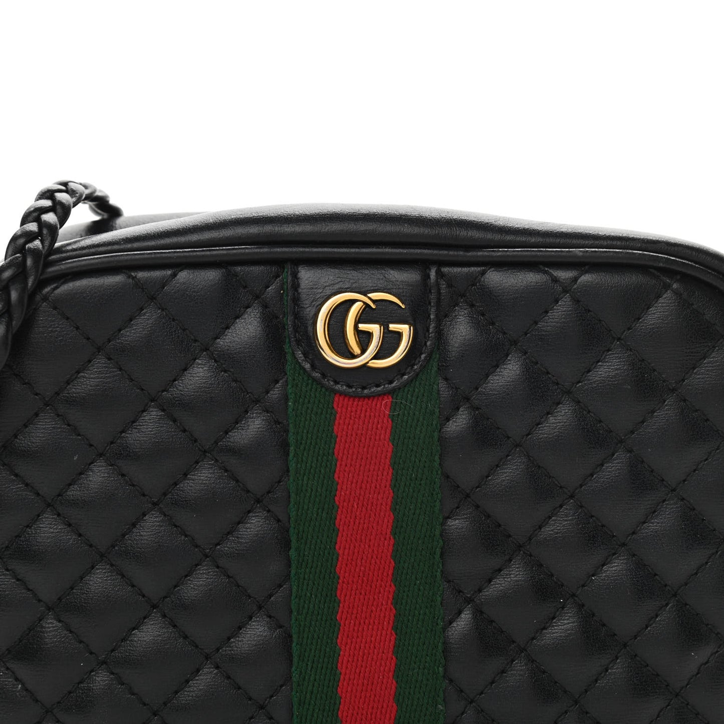 Calfskin Trapuntata Web Mini GG Shoulder Bag Black