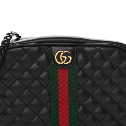Gucci Calfskin Trapuntata Web Mini GG Shoulder Bag Black 8 of 13