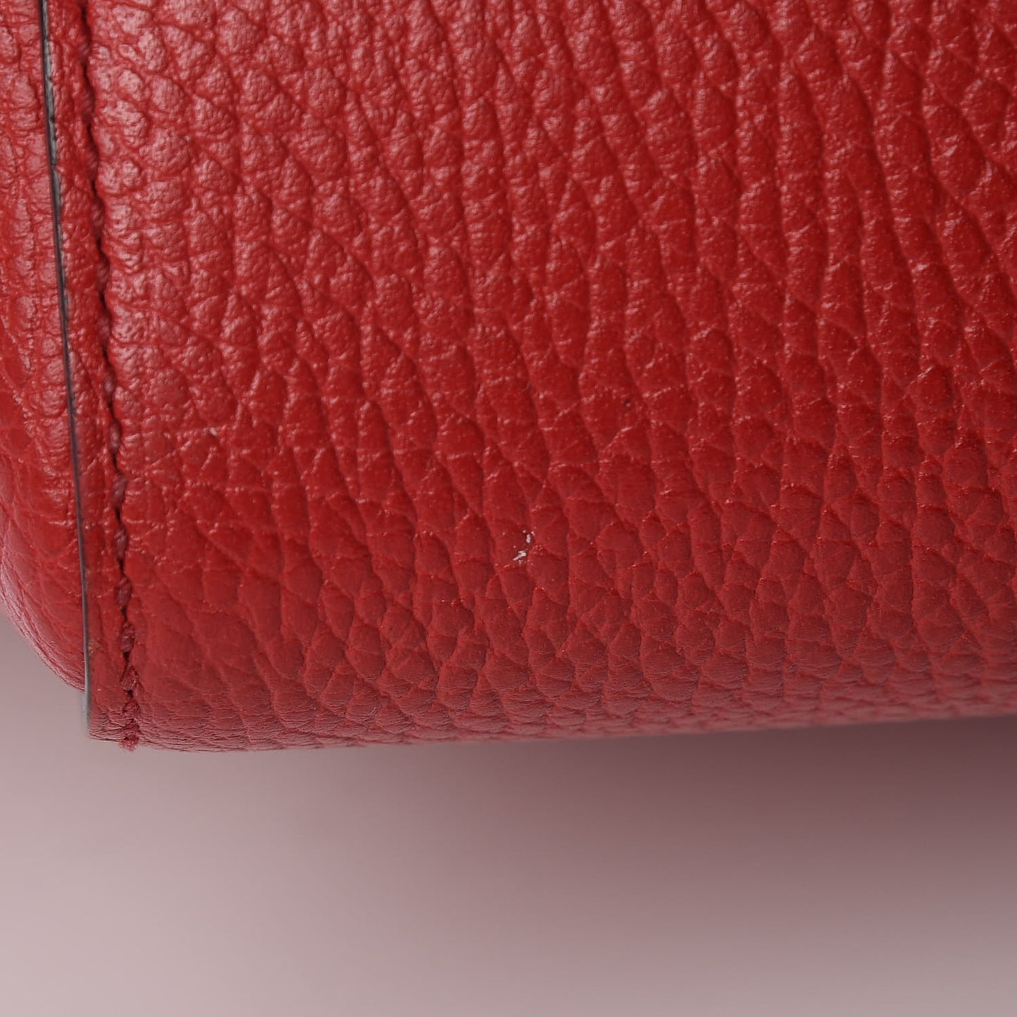 Dollar Calfskin Mini Swing Top Handle Bag Tabasco