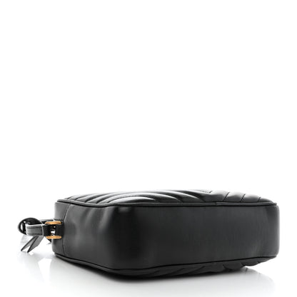 Saint Laurent Calfskin Matelasse Monogram Lou Camera Bag Black 4 of 14