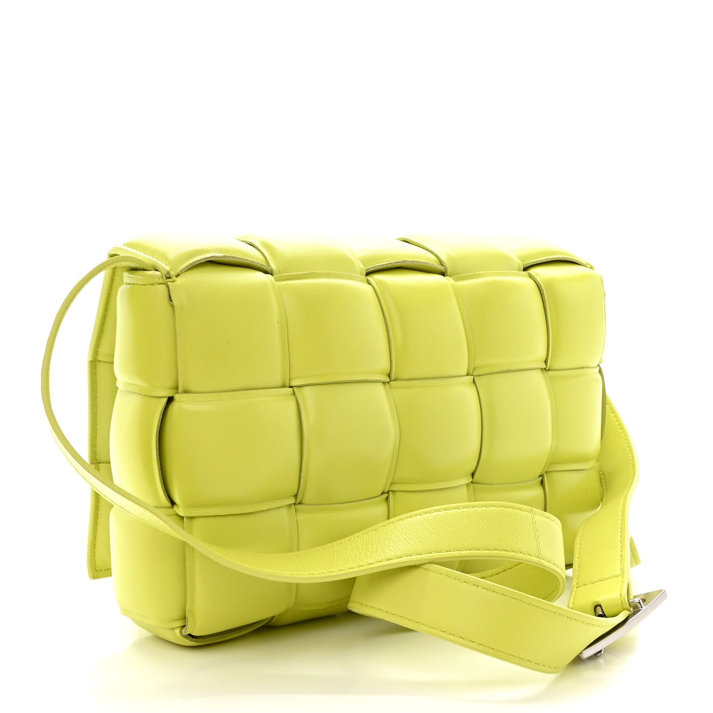 Nappa Maxi Intreccio Padded Cassette Crossbody Bag Kiwi