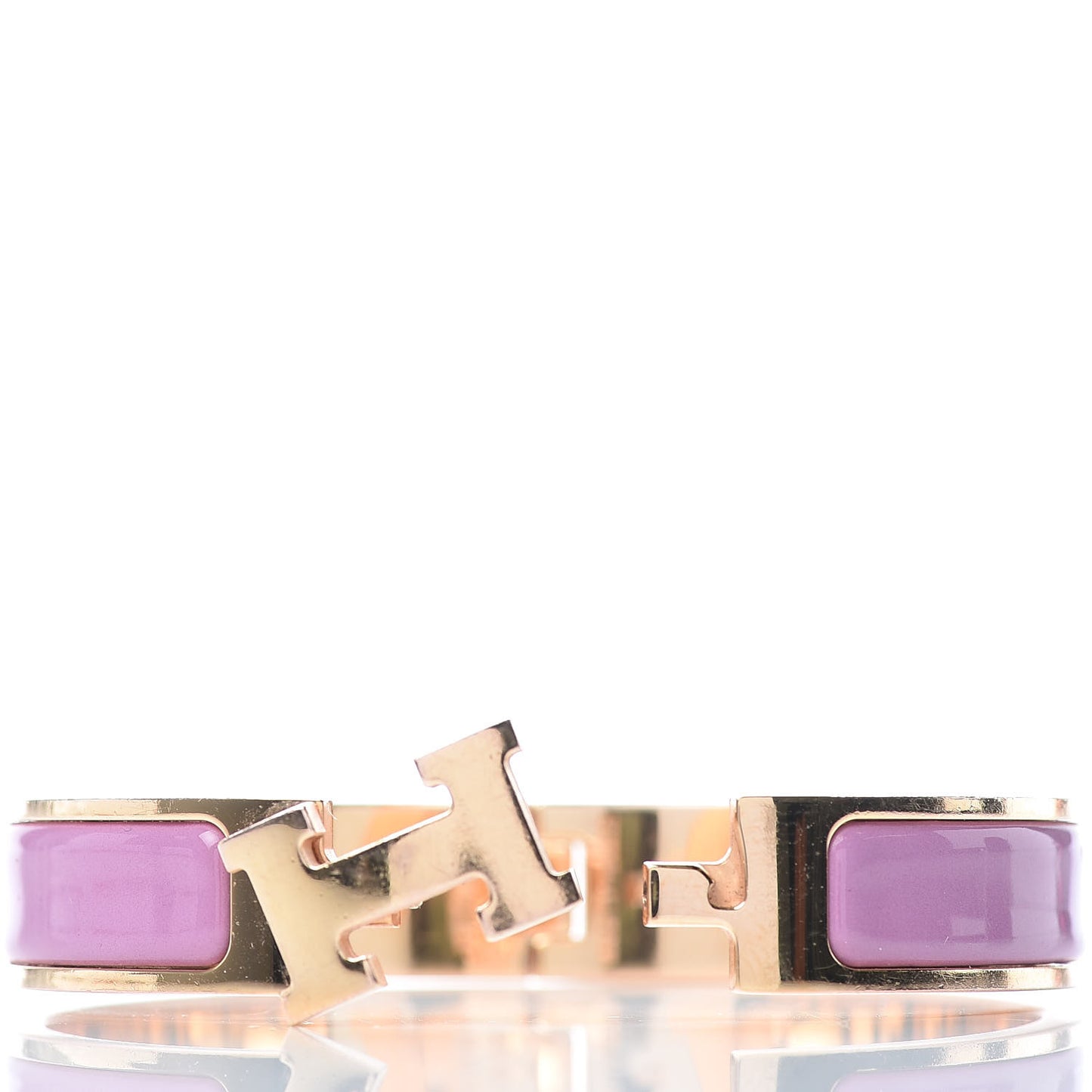 Enamel Narrow Clic Clac H Bracelet PM Rose Velours