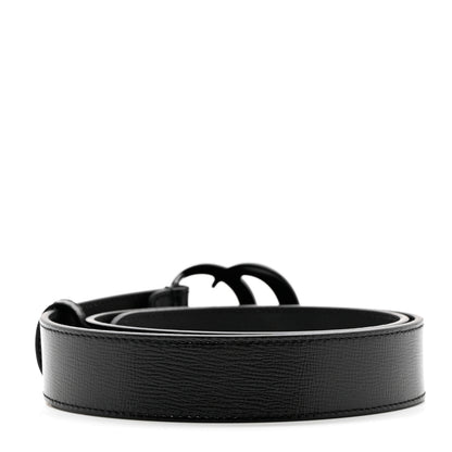 Gucci Azalea Calfskin Enamel Monochrome Double G 30mm Belt 70 28 Black 2 of 5