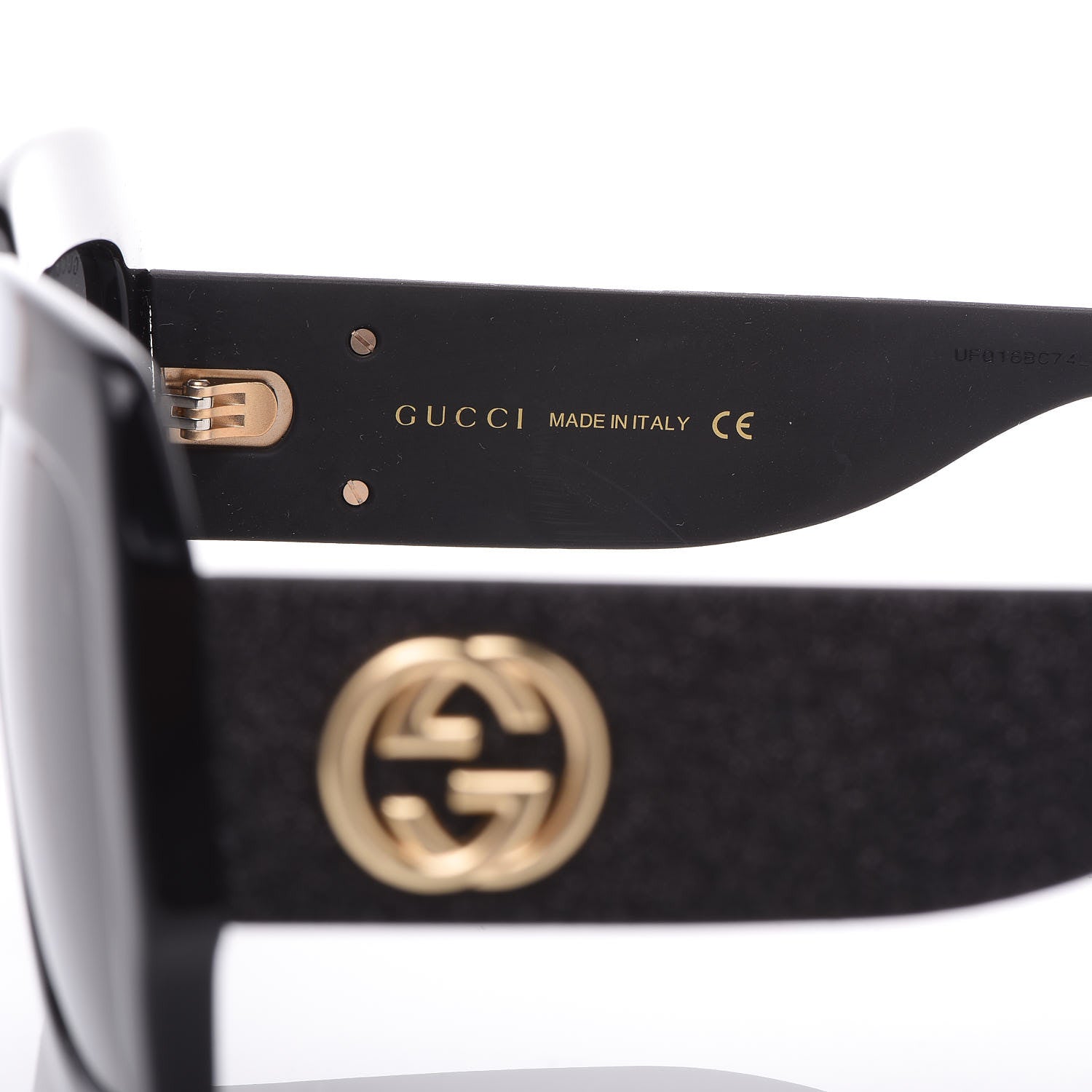 Gucci Square Frame Glitter GG0102S Sunglasses Black 5 of 7
