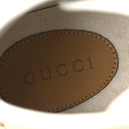 Gucci Monogram Suede Mens Tortuga High Top Sneakers 10.5 Beige Ebony Oatmeal Mystic White 8 of 9